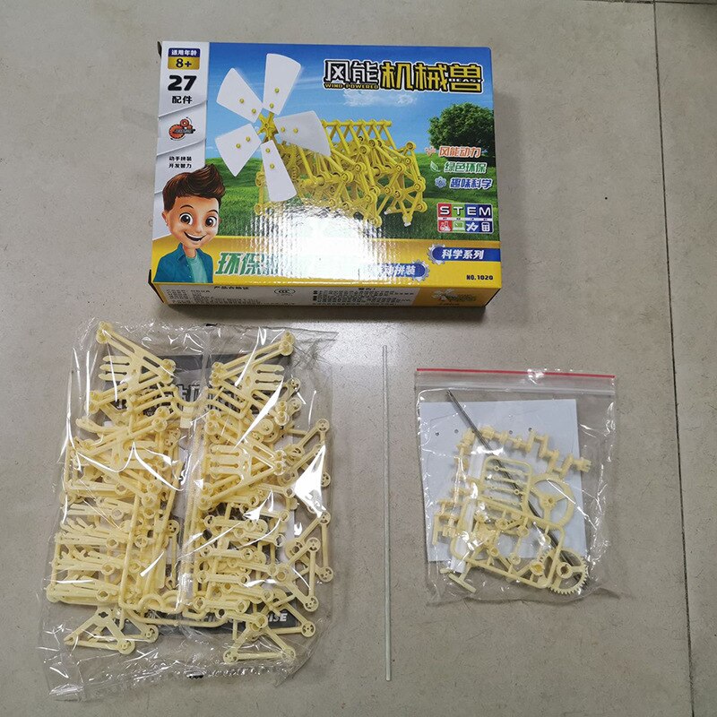 Steam student DIY toy set intelligence science experiment education wind energy machinery and animal knowledge