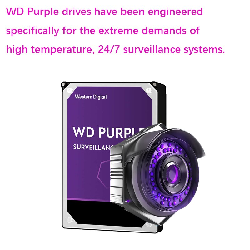 WD Purple 3TB Surveillance Internal Hard Drive Disk 3.5&quot; 64M Cache SATA III 6Gb/s 3T 3000GB HDD HD Harddisk for CCTV DVR NVR