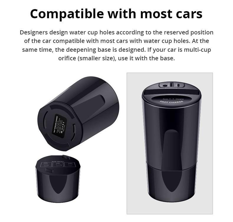 Fast Wireless Car Charger Cup for Samsung S9 S8 Note10 9 Qi Wireless Charging Car Cup for iPhone XsMax/Xr/8plus 10W Universal | The Latest Technology All in One Place