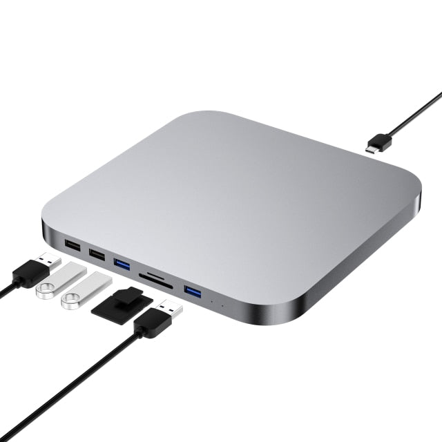 Colorii MC25 Silver 2020 Silver M1 Mac Mini Hub Ssd  Hard Drive Enclosure Docking Station with card reader